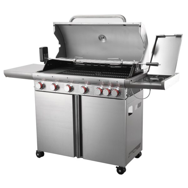 ⁦גריל גז 6 מבערים + כירת צד בהוראת קבע peerless KYQ-6S0⁩ – תמונה ⁦2⁩