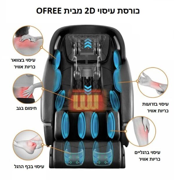 ⁦כורסת עיסוי חדשנית קפסולת חלל בהוראת קבע דגם -LINDA-OFREE צבע שחור⁩ – תמונה ⁦11⁩